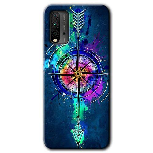 Poco M3 Kılıf HD Desen Baskılı Arka Kapak + Temperli Cam - Gizemli Pusula