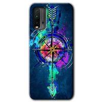 Poco M3 Kılıf HD Desen Baskılı Arka Kapak + Temperli Cam - Gizemli Pusula