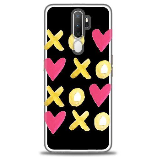 Oppo A9 2020 Kılıf HD Baskılı Kılıf - XOXOXO + Tam Ekran Koruyucu