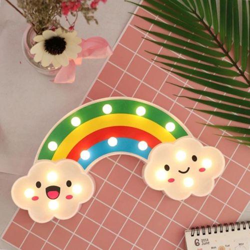 Gülen Bulutlu Gökkuşağı Led Gece Lambası