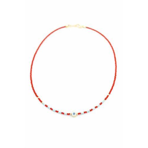 Boncuk Göz Kolye - Bordo