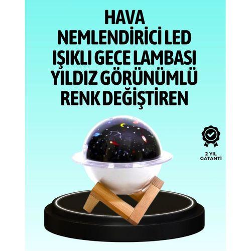 Usb İle Çalışan Projektörlü Aromaterapi Nemlendirici Masaüstü Kullanım İçin Uygun