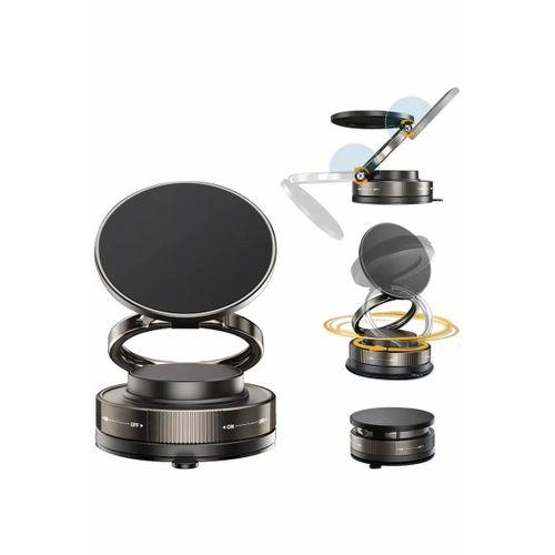 Metalik Magsafe Telefon Tutucu Tüm Yüzeylerle Uyumlu Vakumlu 360 Dönen Oynar Başlık