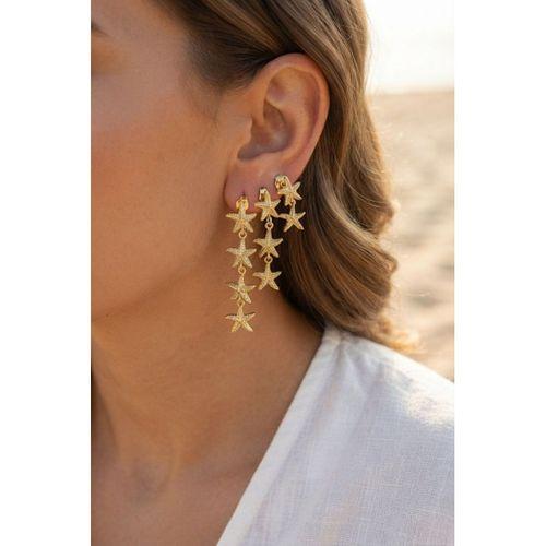 3 lü Set Gold Renk Deniz Yıldızı Model Küpe