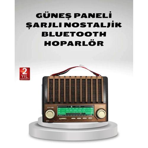 Taşınabilir Hoparlör Güneş Panelli Bluetooth Usb Sd Fm Am Sw Radyo
