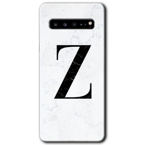 Potkal Hediye Fabrikası Samsung Galaxy S10 Plus Kılıf HD Desen Baskılı Arka Kapak - Beyaz Mermer Desenli Z Harfi