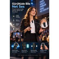 2.4g Kablosuz Yaka Mikrofonu Uzun Pil Ömrü Ve Dijital Ekranlı
