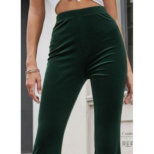 Kadın Yüksek Bel Paçaya Doğru Genişleyen Kadife Pantolon