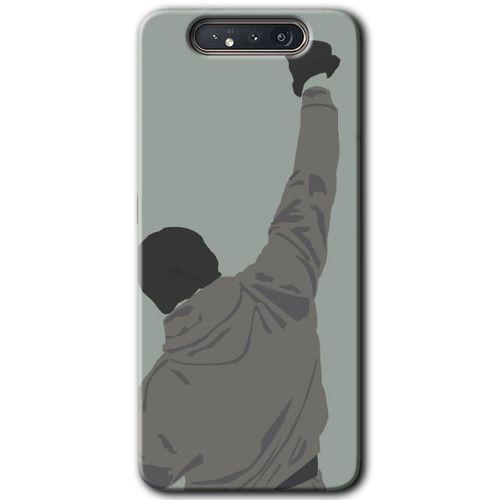 Samsung Galaxy A80 Kılıf HD Desen Baskılı Arka Kapak + Temperli Cam - Artwork Wide