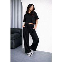 Osy Modal Yumuşak Dokulu Şalaş Oversize İkili Takım Bol Paça Pantolonlu Rahat Günlük Takım - Siyah