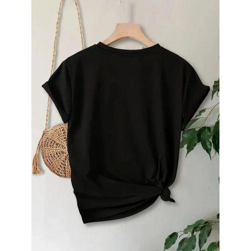 Anneler Günü Hediye Anne Temalı Baskılı Oversize Bisiklet Yaka T-shirt - Siyah