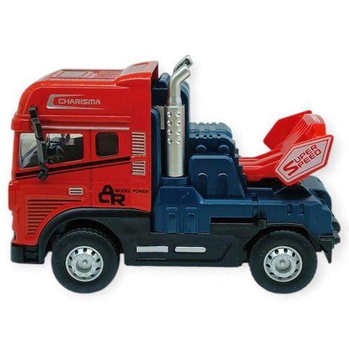 Metal Tır 1:24 - Sesli Işıklı Tır 13 cm - Kırmızı