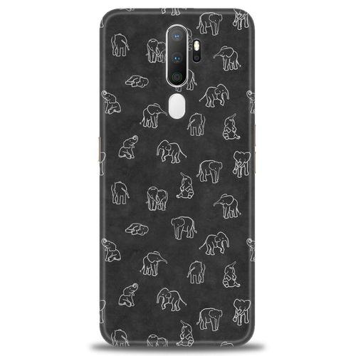 Oppo A5 2020 Kılıf HD Baskılı Kılıf - Filler + Tam Ekran Koruyucu