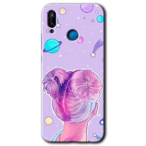 Huawei P20 Lite Kılıf HD Desen Baskılı Arka Kapak + Temperli Cam - Uzaylı Kız
