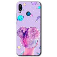 Huawei P20 Lite Kılıf HD Desen Baskılı Arka Kapak + Temperli Cam - Uzaylı Kız