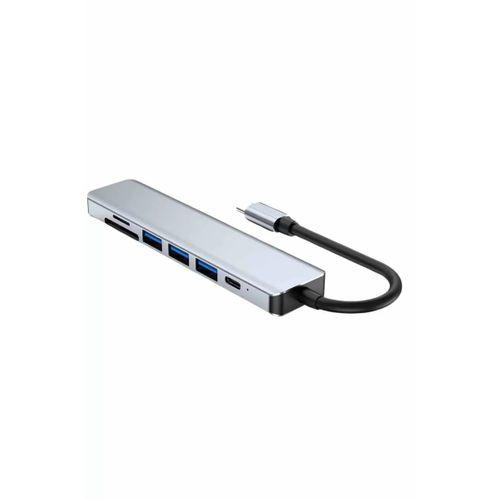 8 Portlu Macbook Çevirici Type C Hub  Sd Tf Usb Çoğaltıcı Ethernet