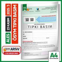 ALES 2025/3 ÖSYM Tıpkı Basım Çıkmış Soru Deneme Kitapçığı Video/PDF Çözümlü Türkiye Geneli