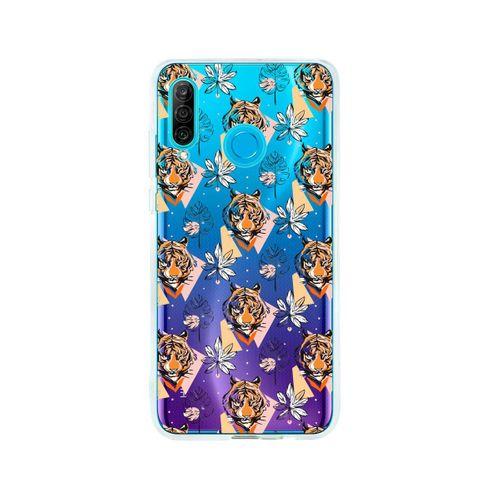 Huawei P30 Lite Tiger Şeffaf Telefon Kılıfı