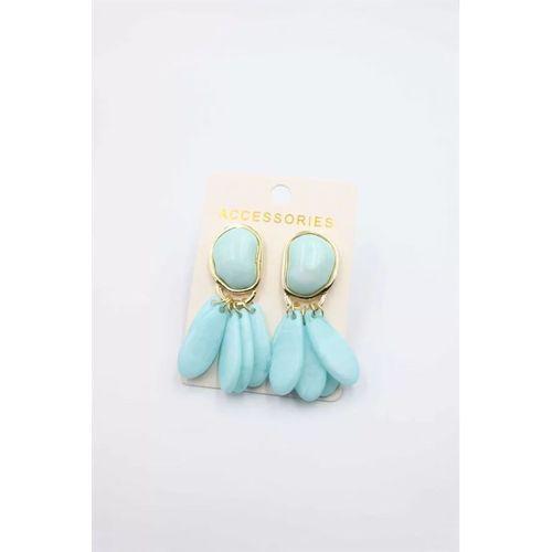 Taşlı Küpe - Turkuaz