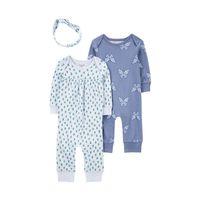 Carter's Carter's Kız Bebek Tulum Set 3'lü Paket 1R038610 Mavi