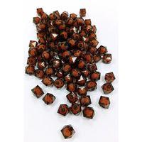 Küp Boncuk İçten Boncuklu Bileklik Çanta Boncuğu 10 mm 50 gr Kahverengi - BNC455