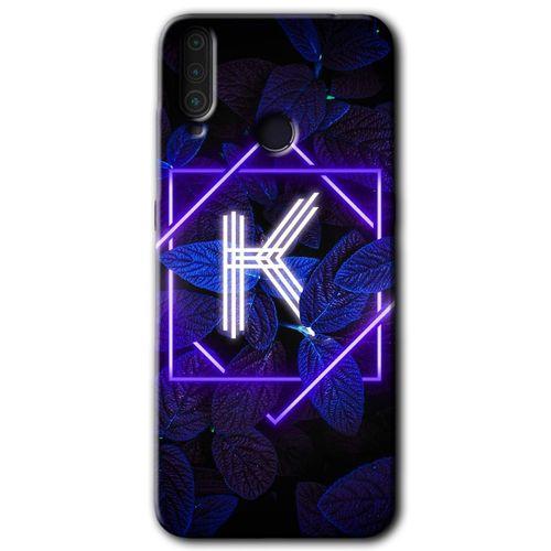 General Mobile GM 10 Kılıf HD Desen Baskılı Arka Kapak - Dark Neon Yaprak K Harfi