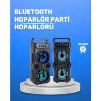 Kablosuz Led Işıklı Bluetooth Hoparlör – Fm Radyolu, Mikrofon Girişli