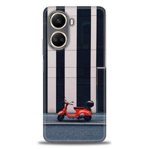 Realme C55 Kılıf HD Baskılı Kılıf - Kırmızı Motor + Tam Ekran Koruyucu