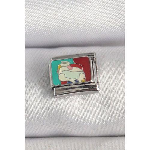 316L Çelik Gümüş Renk Renkli Portre Model Nomination Charm