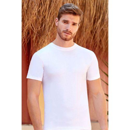 Erkek Sıfır Yaka Yarım Kollu 3 Lü Atlet Fanila Berrak-1003