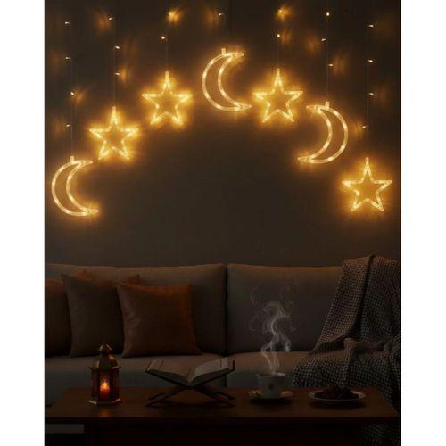 Büyük Ay Yıldız Ramazan Led Işık Dekoratif Işıklı Süs