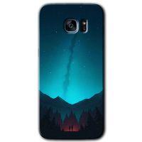 Potkal Hediye Fabrikası Samsung Galaxy S7 Edge Kılıf HD Desen Baskılı Arka Kapak - Night Fores Mount