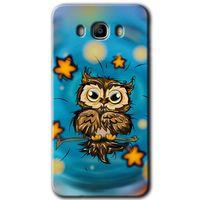 Samsung Galaxy J7 2016 HD Baskılı Kılıf + 9D Tam Ekran Koruyucu - Owl Bird Stars