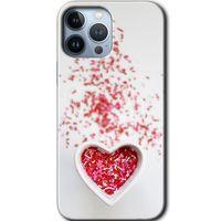 MRCİLETİSİM iPhone 13 Pro Kılıf Baskılı Kapak - Kalpli Şekerleme +Tam Ekran Koruyucu