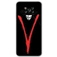 Poco x3 Pro Kılıf Baskılı Kapak - V for + 5D Tam Kaplayan Cam