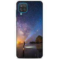 Lopard Samsung Galaxy A12 Uyumlu Kılıf Gece'S (21) Koruyucu Kapak Sarı Mavi