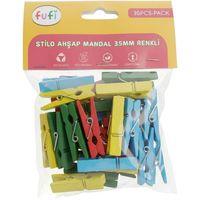 FUFİ AHŞAP MANDAL (35 mm) RENKLİ