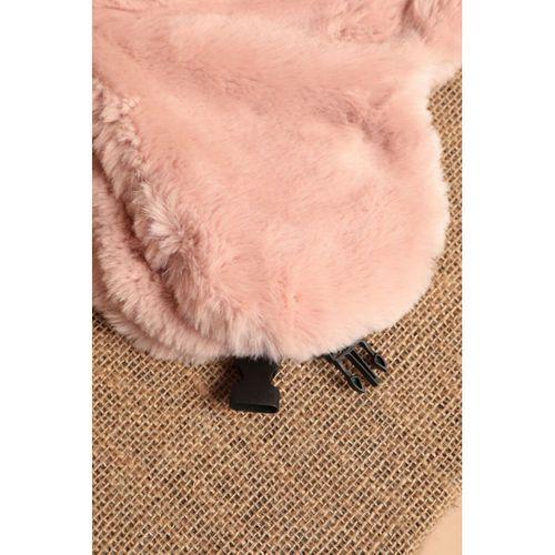 Peluş Kulaklıklı Klipsli Kadın Pembe Pilot Şapka Bere