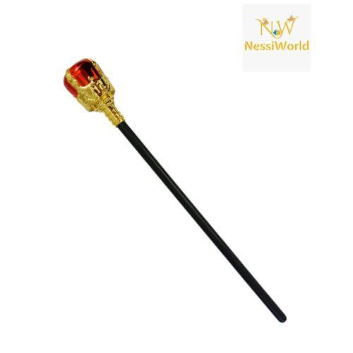 Kırmızı Topuzlu Kral Asası Kraliyet Asası 40 cm