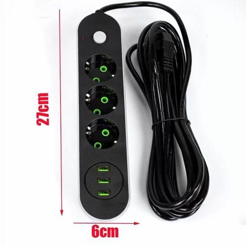 Usb Yuvalı Üçlü Priz