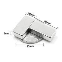 2 Adet 20x10x5 Mm Neodyum Magnet N35 Güçlü Mıknatıs Köşeli Ve Dayanıklı Nikel Kaplama