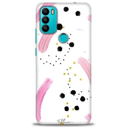 General Mobile GM 21 Plus Kılıf HD Baskılı Kılıf - Pembe ve Benekler + Tam Ekran Koruyucu