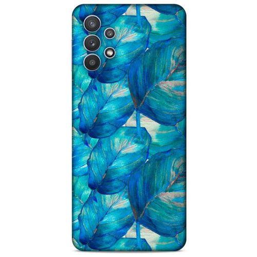 Samsung Galaxy A32 Uyumlu Kılıf Mavi Delisi (47) Crystal Flex Kılıf Yaprak