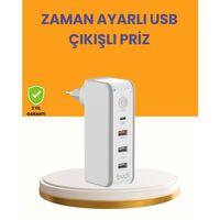 Zaman Kontrollü Şarj Cihazı 30w Hızlı Şarj Ve Çoklu Usb Çıkışı