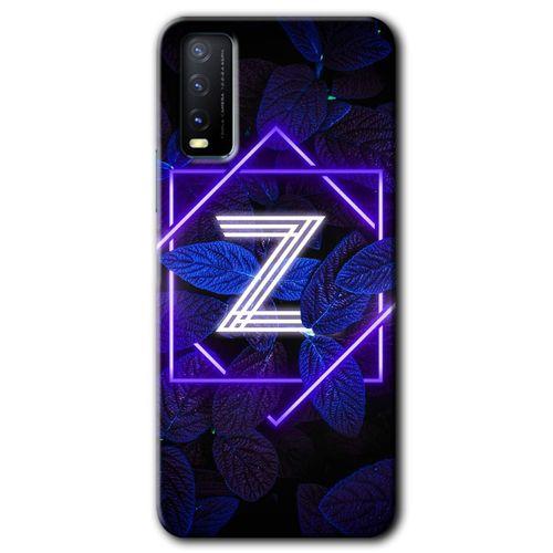 Potkal Hediye Fabrikası Vivo Y20 Kılıf HD Desen Baskılı Arka Kapak - Dark Neon Yaprak Z Harfi