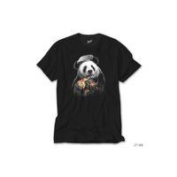 Panda Pizza Siyah Tişört