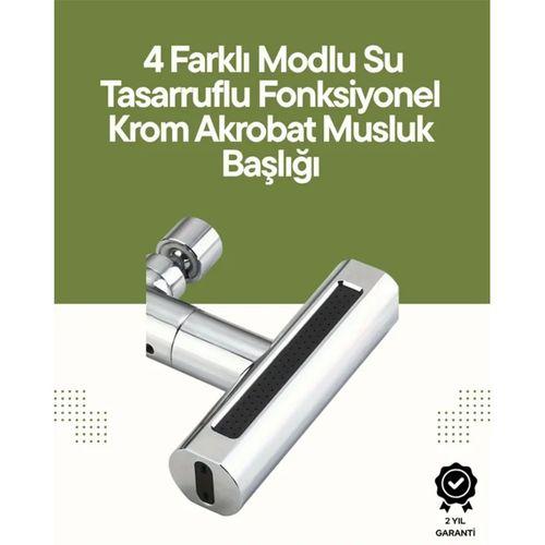 Krom Musluk Başlığı | 4'ü 1 Arada Su Çıkışı | Kolay Montajlı