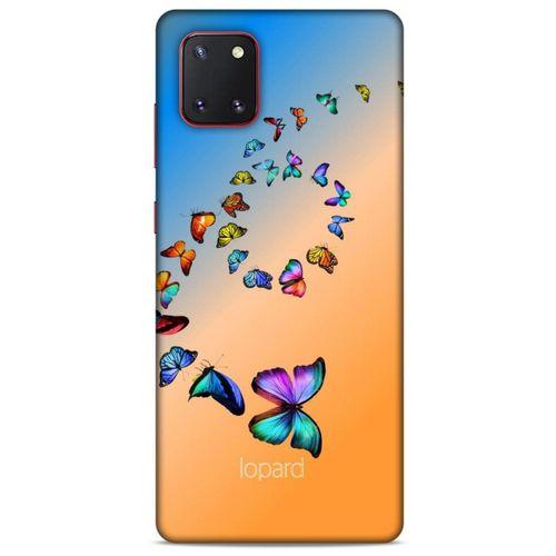 Samsung Galaxy Note 10 Lite Kılıf Kelebek Etkisi (49) Ultra Silikon Kılıf Şeker Pembe Mavi