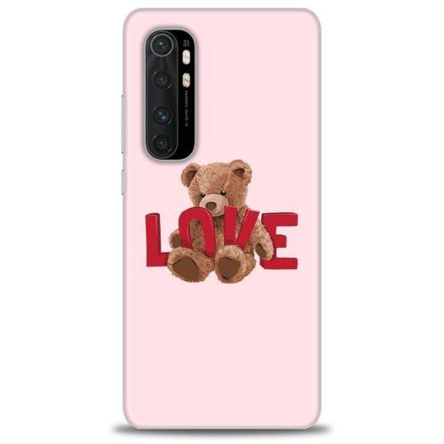 Xiaomi Mi Note 10 Lite Kılıf HD Baskılı Kılıf - Love Bear + Tam Ekran Koruyucu