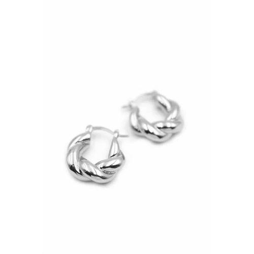 Örgü Halka Küpe - Gümüş